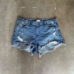 Abercrombie & Fitch Curve Love The Mom Short High Rise Medium Destroy Size 34|18